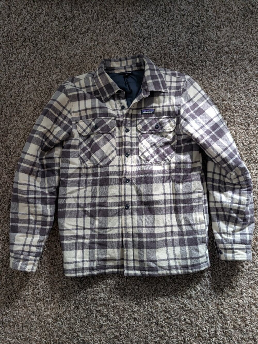 Patagonia Men's Insulated Organic Cotton Mid-Weight Fjord Flannel Shirt - Medium